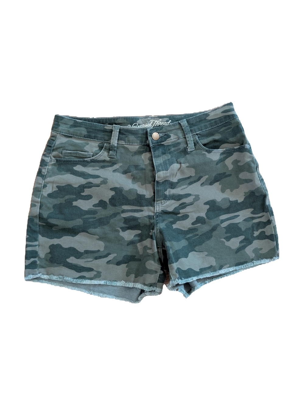 Universal Thread Olive Green Camo Denim Shorts